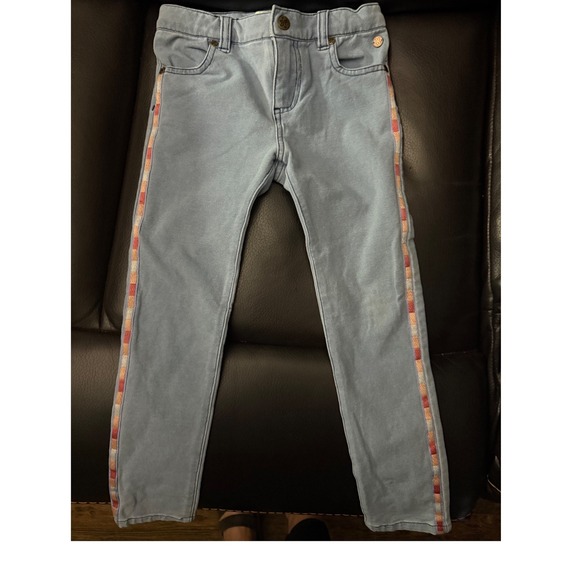 Matilda Jane Other - Matilda Jane Girls Size 6 Light Blue Denim Jeans‎ Colorful Trim Flower Buttons